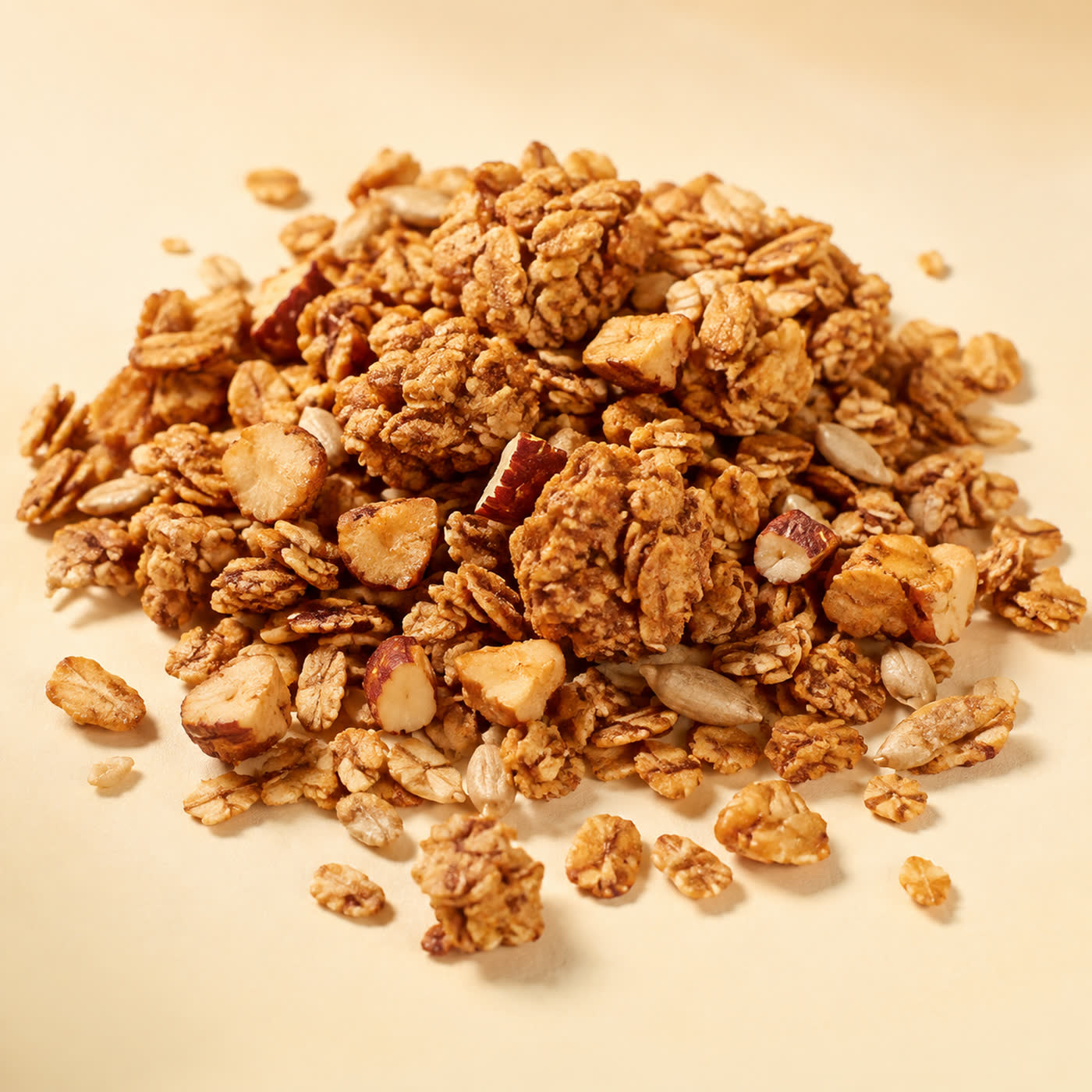 Granola sendo servida sobre açaí em copo oficial do Casca Açaí.
